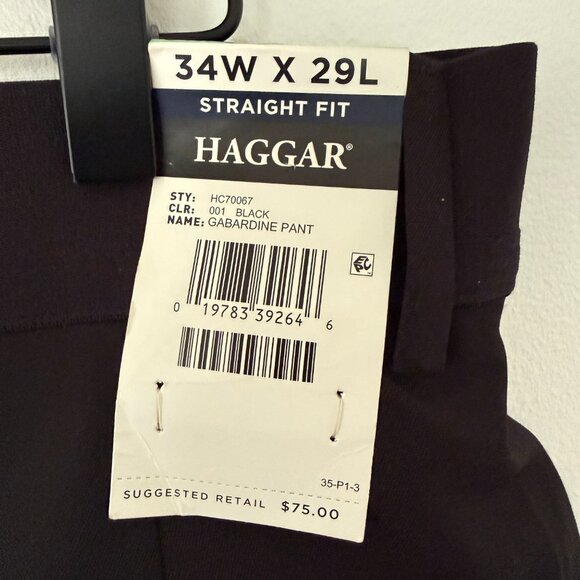 Haggar The Active Series 365 Modern Flex Pant Black 34W x 29L Straight Fit | New - Picture 6 of 7